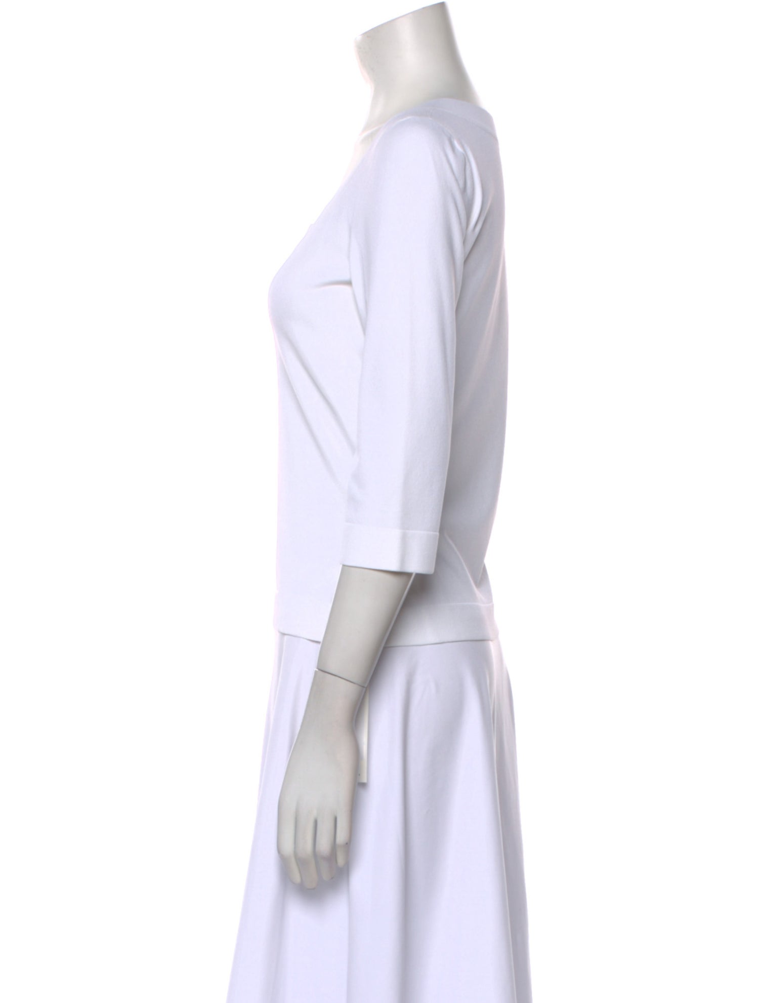 Alaïa Scoop Neck Three-Quarter Sleeve T-Shirt