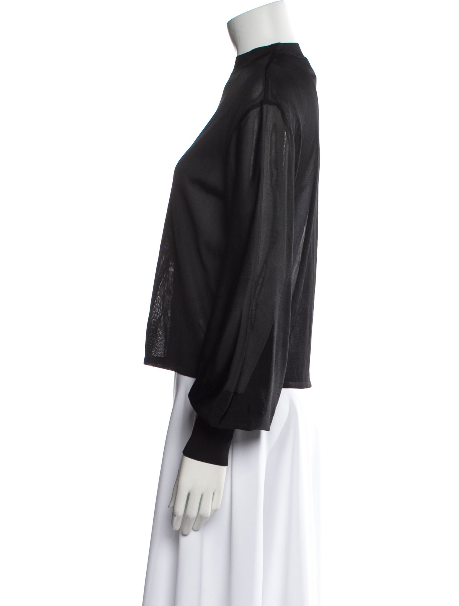 Alaïa Mock Neck Long Sleeve Top