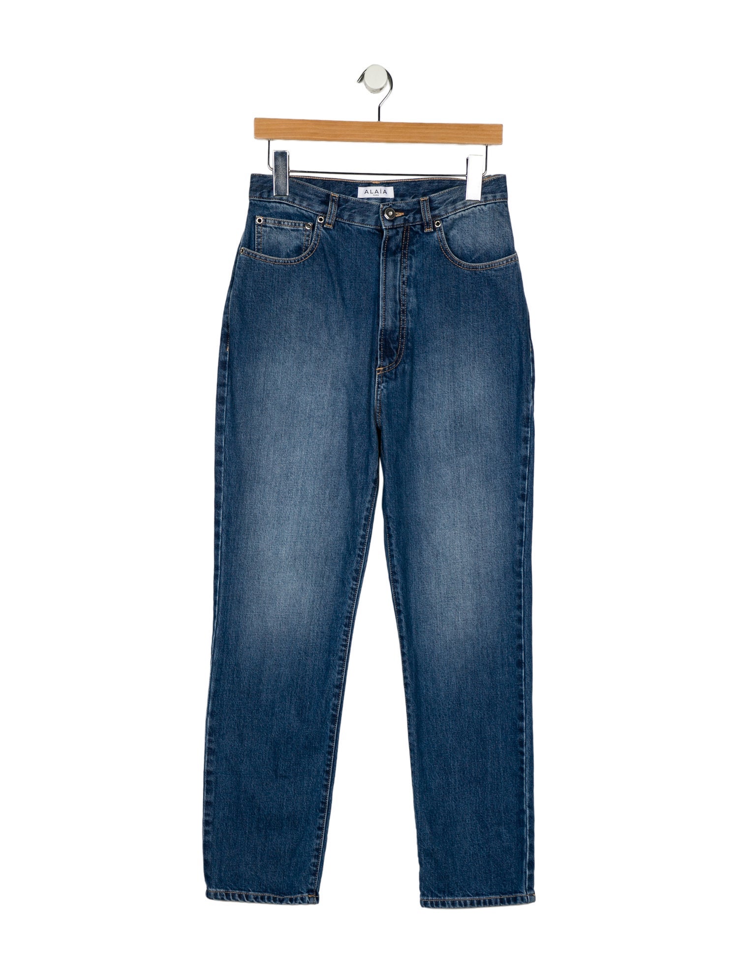 Alaïa High-Rise Straight Leg Jeans