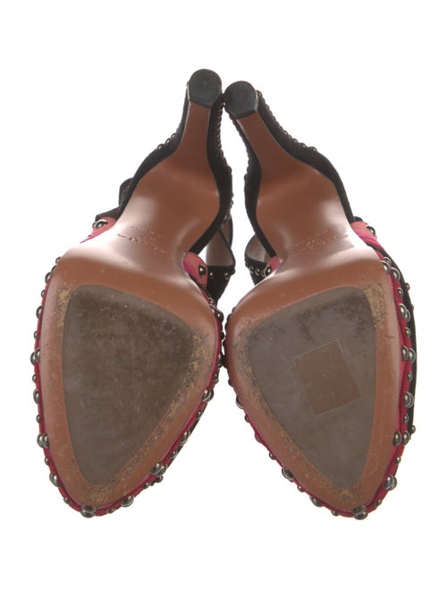 Alaïa Suede Colorblock Pattern Slingback Pumps