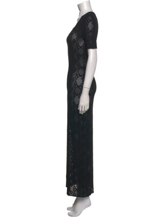 Alaïa Lace Pattern Long Dress