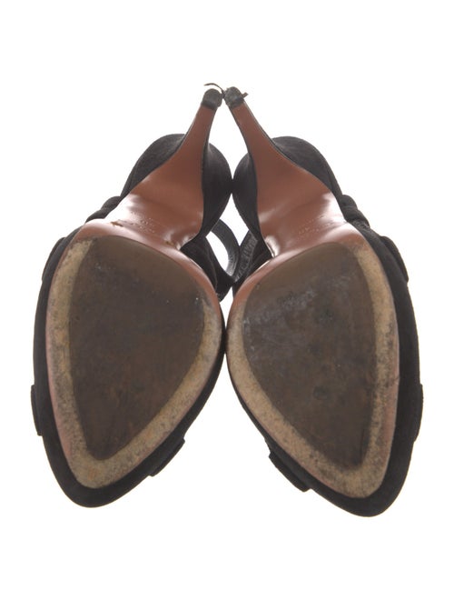Alaïa Suede Mesh Accents Slingback Pumps