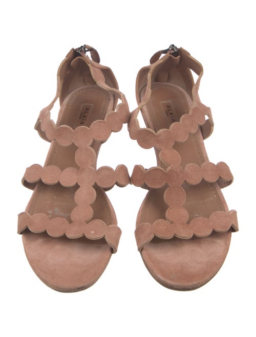 Alaïa Suede Scalloped Accent Gladiator Sandals