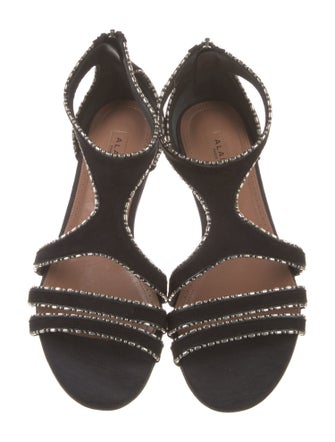 Alaïa Suede Studded Accents Gladiator Sandals