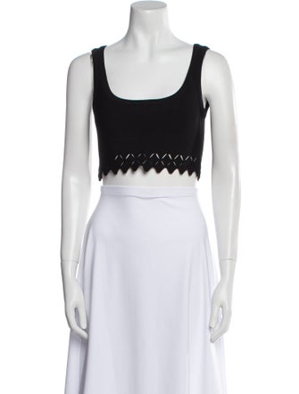 Alaïa Scoop Neck Sleeveless Crop Top