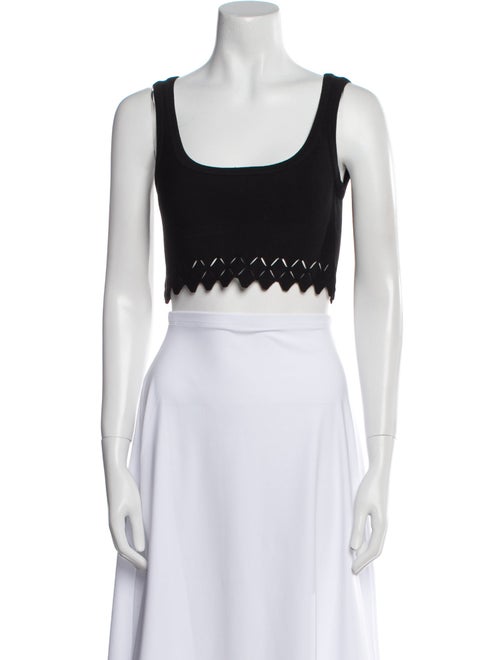 Alaïa Scoop Neck Sleeveless Crop Top