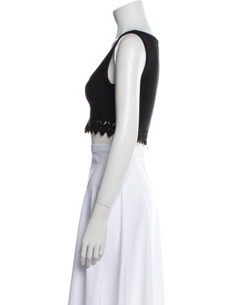 Alaïa Scoop Neck Sleeveless Crop Top
