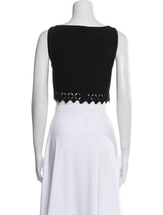 Alaïa Scoop Neck Sleeveless Crop Top