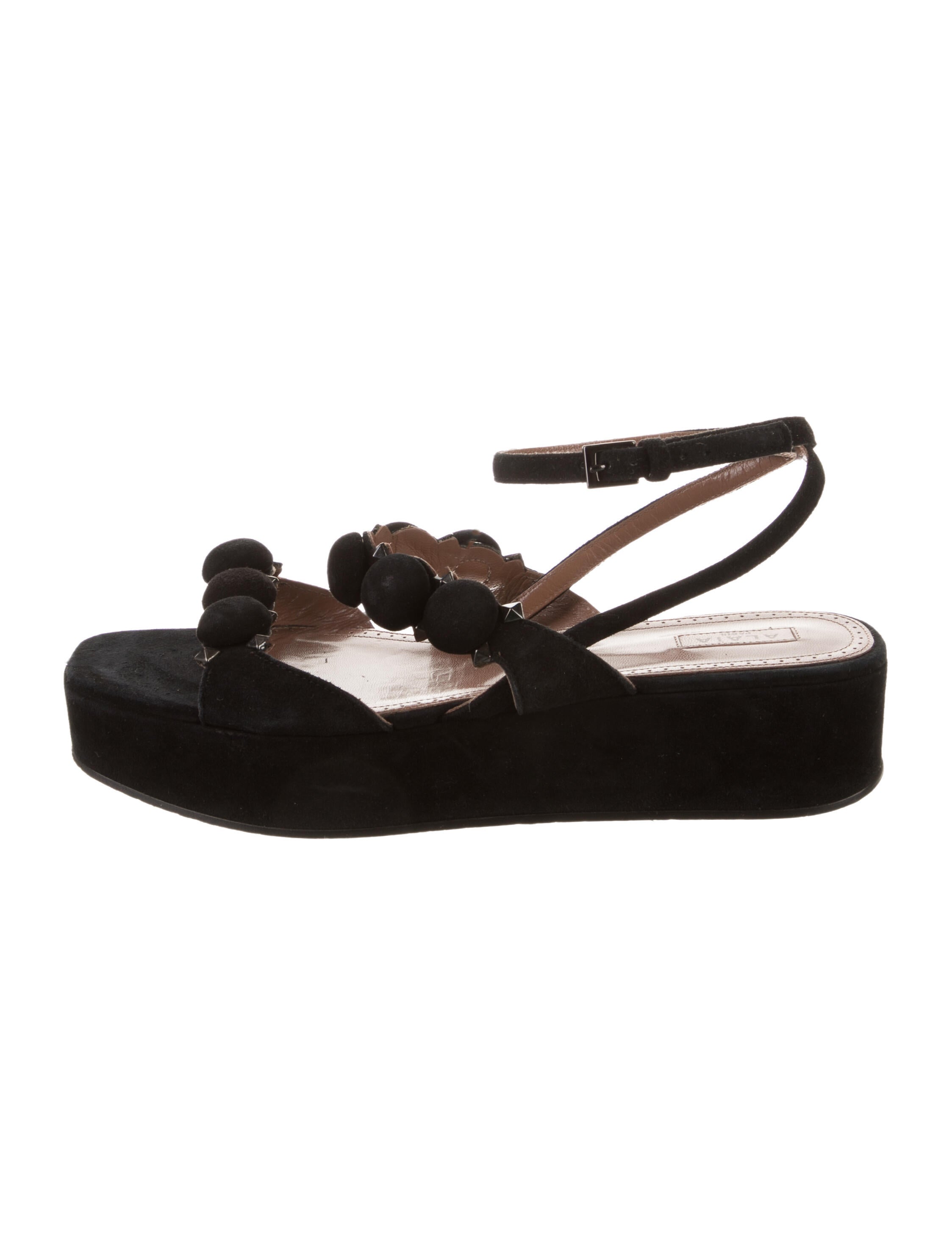 Alaïa Suede Studded Accents Sandals