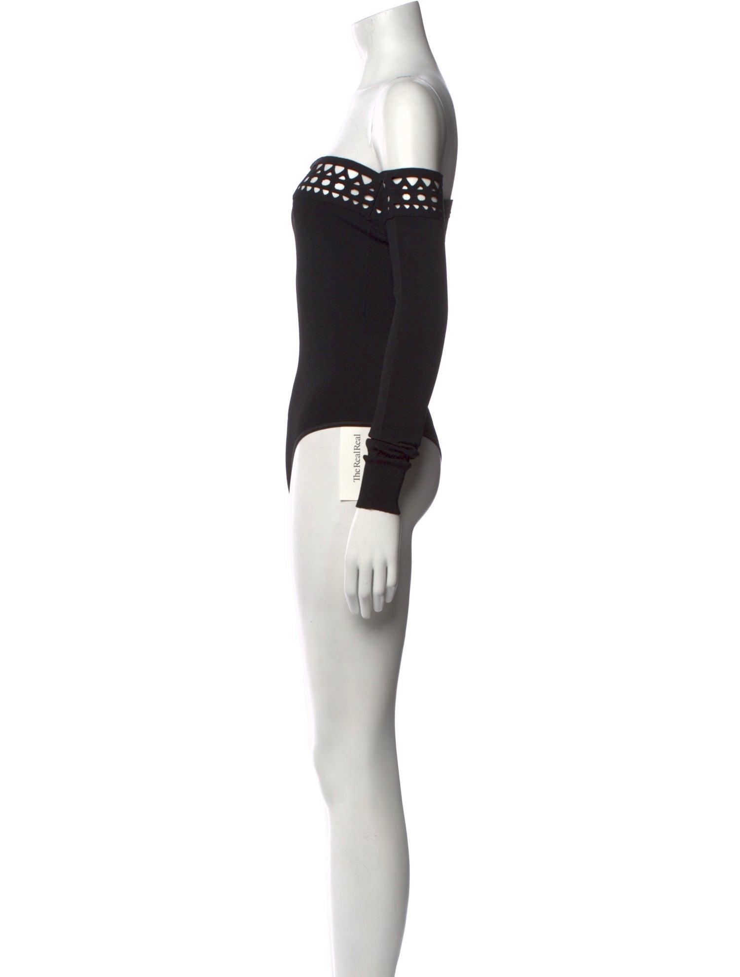 Alaïa Off-The-Shoulder Long Sleeve Bodysuit