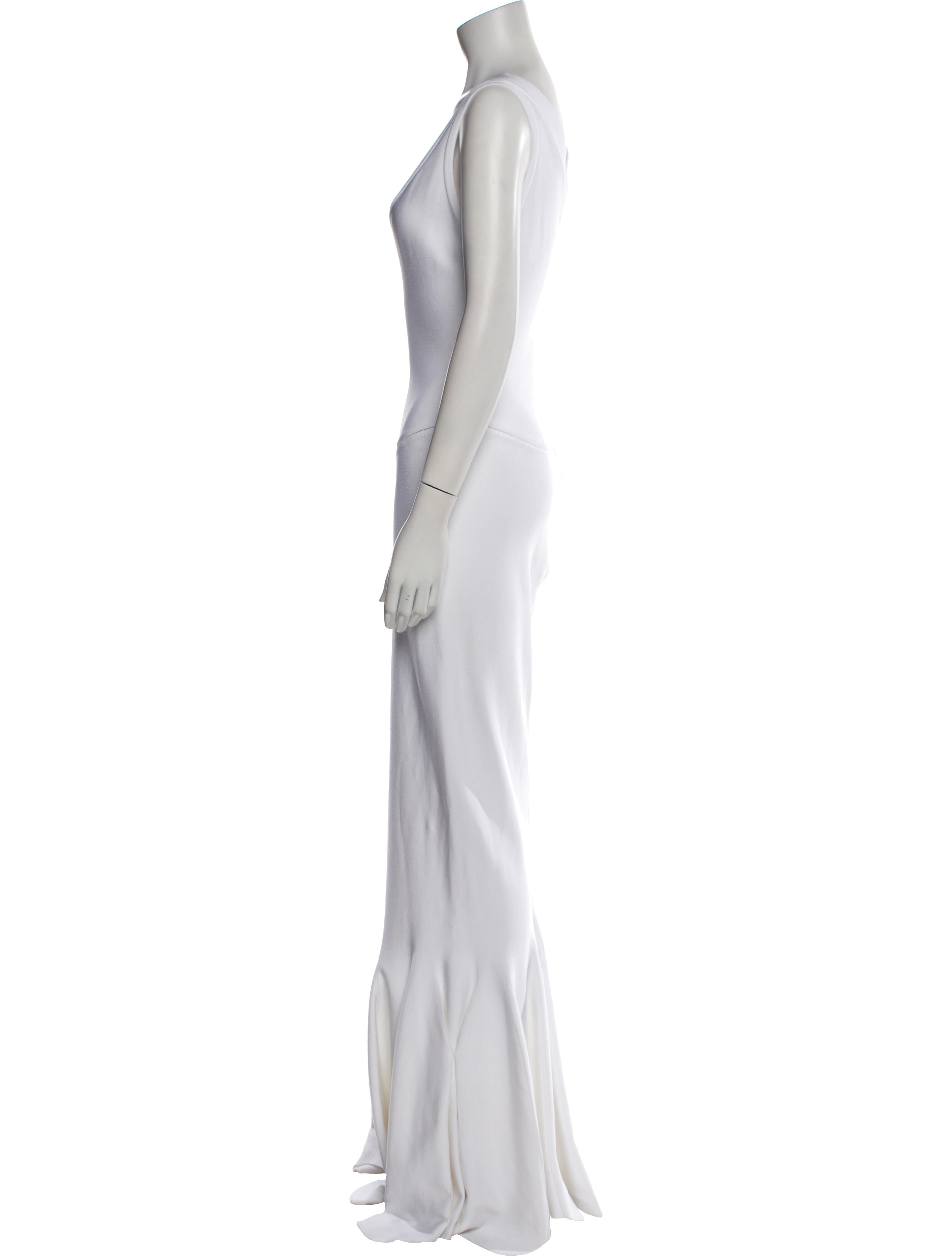 Alaïa V-Neck Long Dress