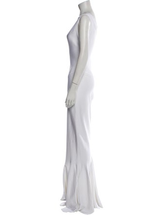Alaïa V-Neck Long Dress