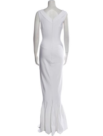 Alaïa V-Neck Long Dress