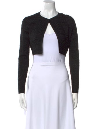 Alaïa Crew Neck Long Sleeve Crop Top