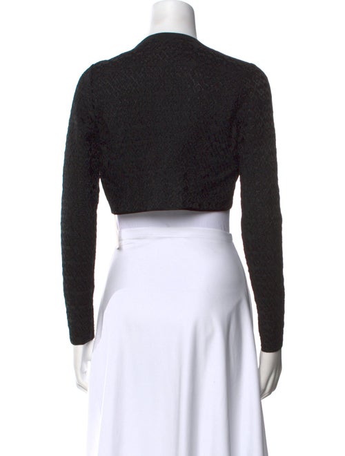 Alaïa Crew Neck Long Sleeve Crop Top