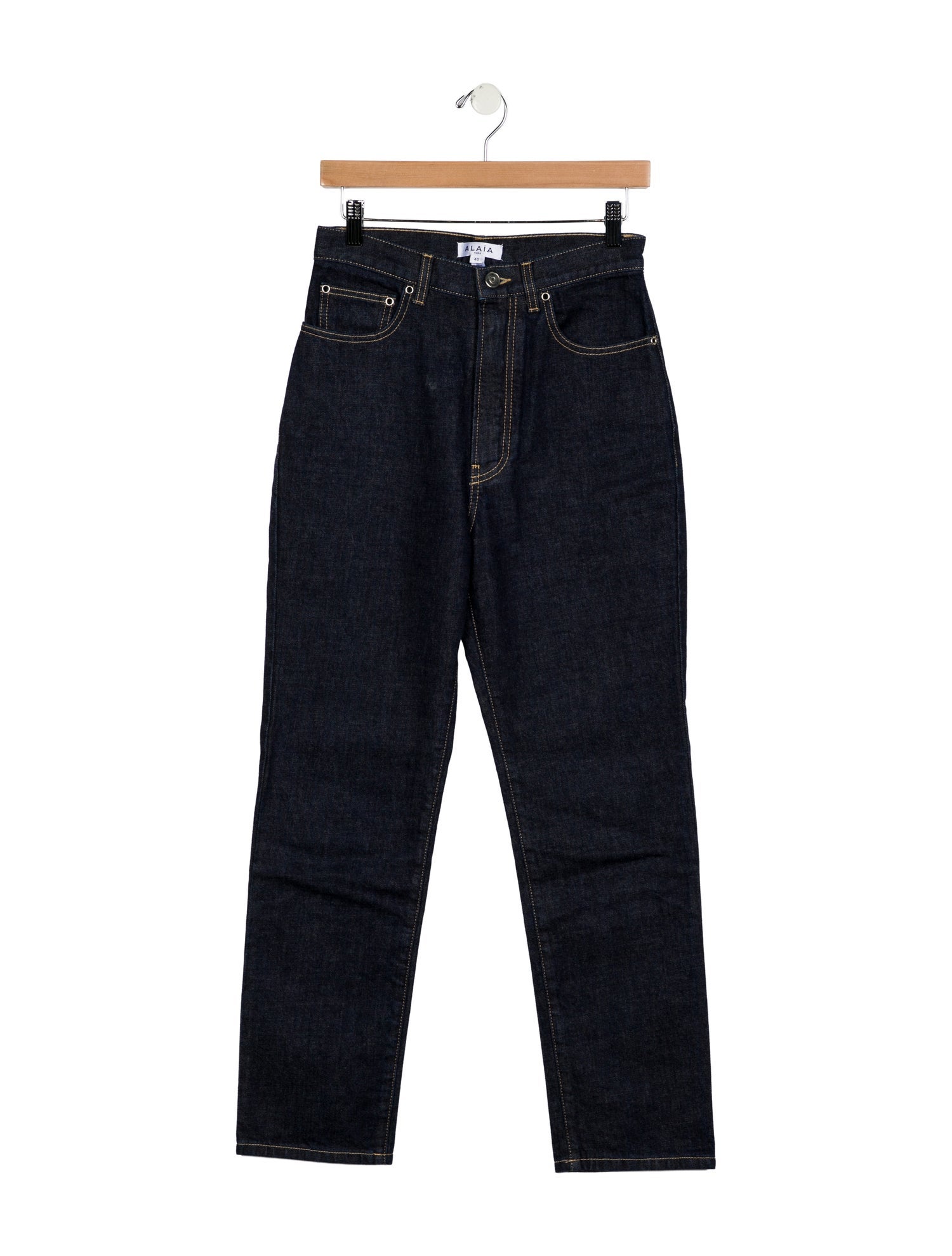 Alaïa High-Rise Straight Leg Jeans