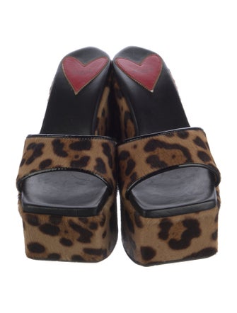 Alaïa Ponyhair Animal Print Slides