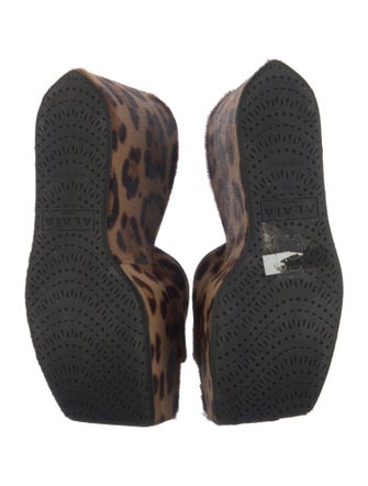 Alaïa Ponyhair Animal Print Slides