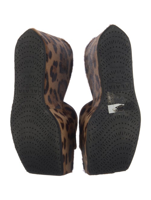 Alaïa Ponyhair Animal Print Slides