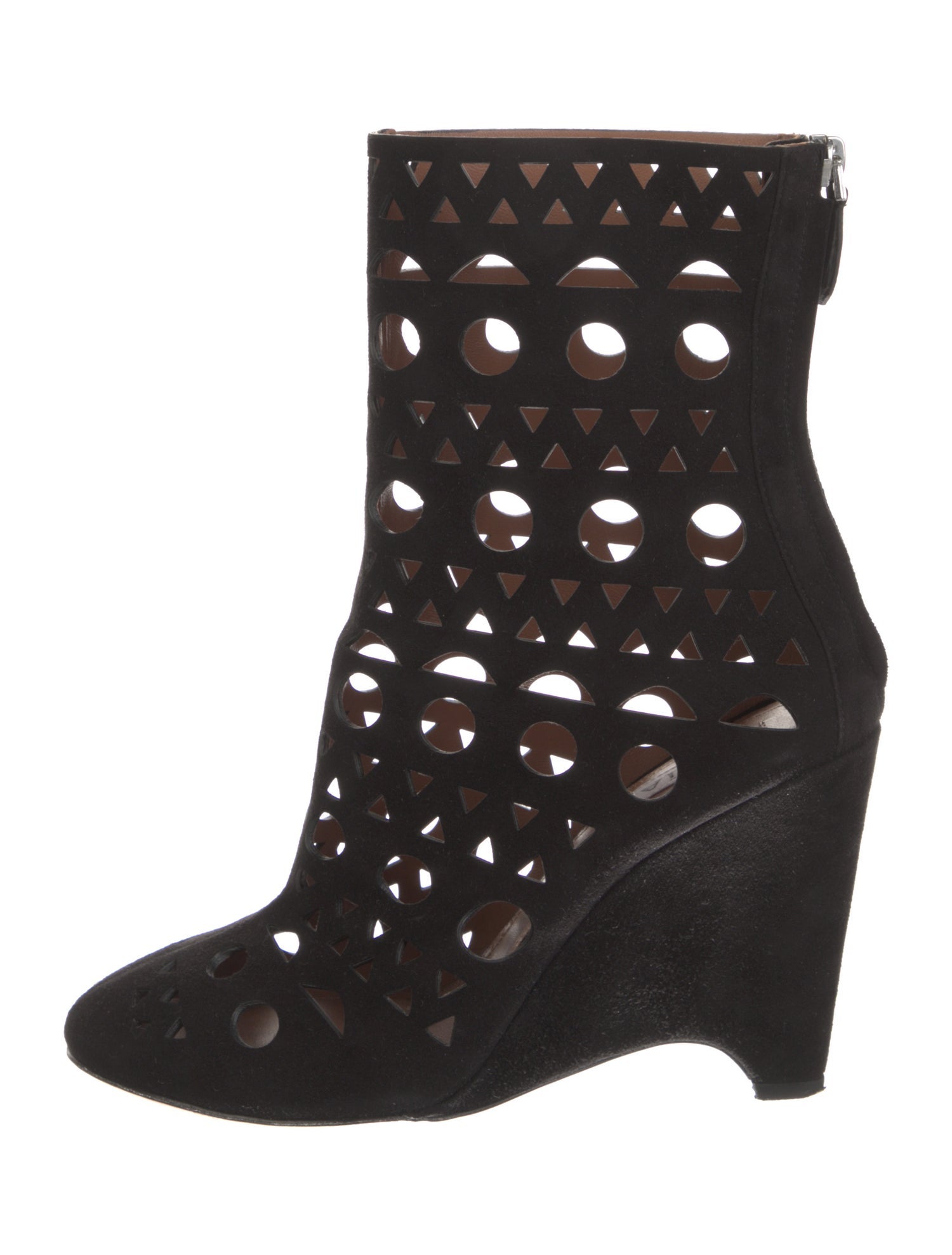 Alaïa Suede Lasercut Accents Boots