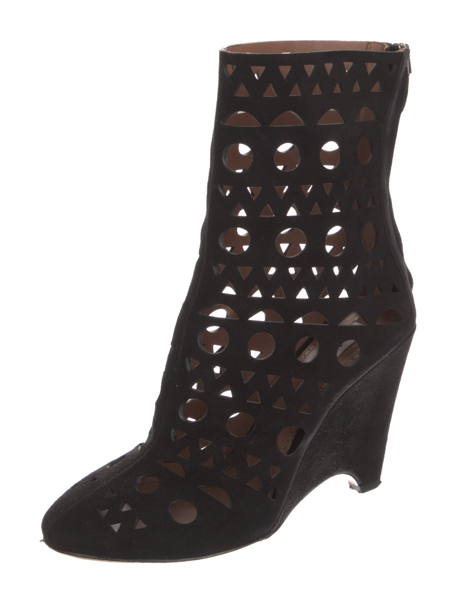 Alaïa Suede Lasercut Accents Boots