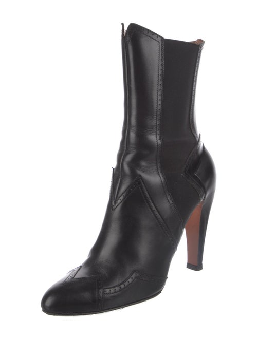 Alaïa Leather Eyelet Trim Boots