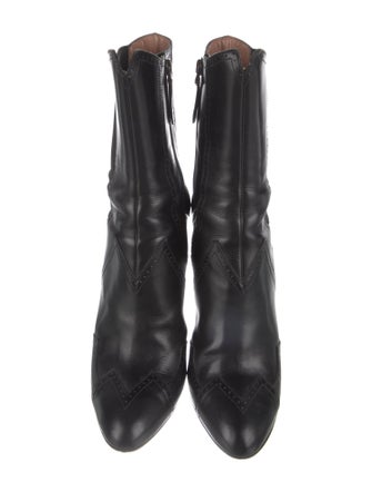 Alaïa Leather Eyelet Trim Boots