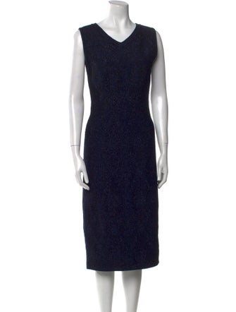 Alaïa V-Neck Midi Length Dress
