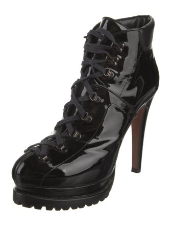 Alaïa Patent Leather Lace-Up Boots