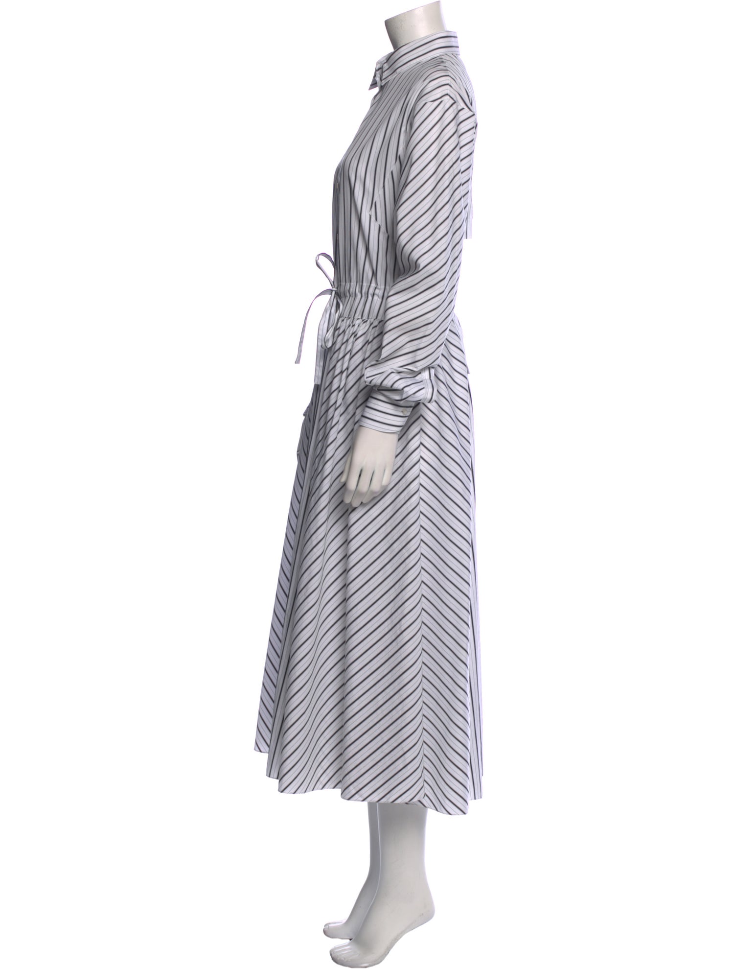 Alaïa Striped Long Dress
