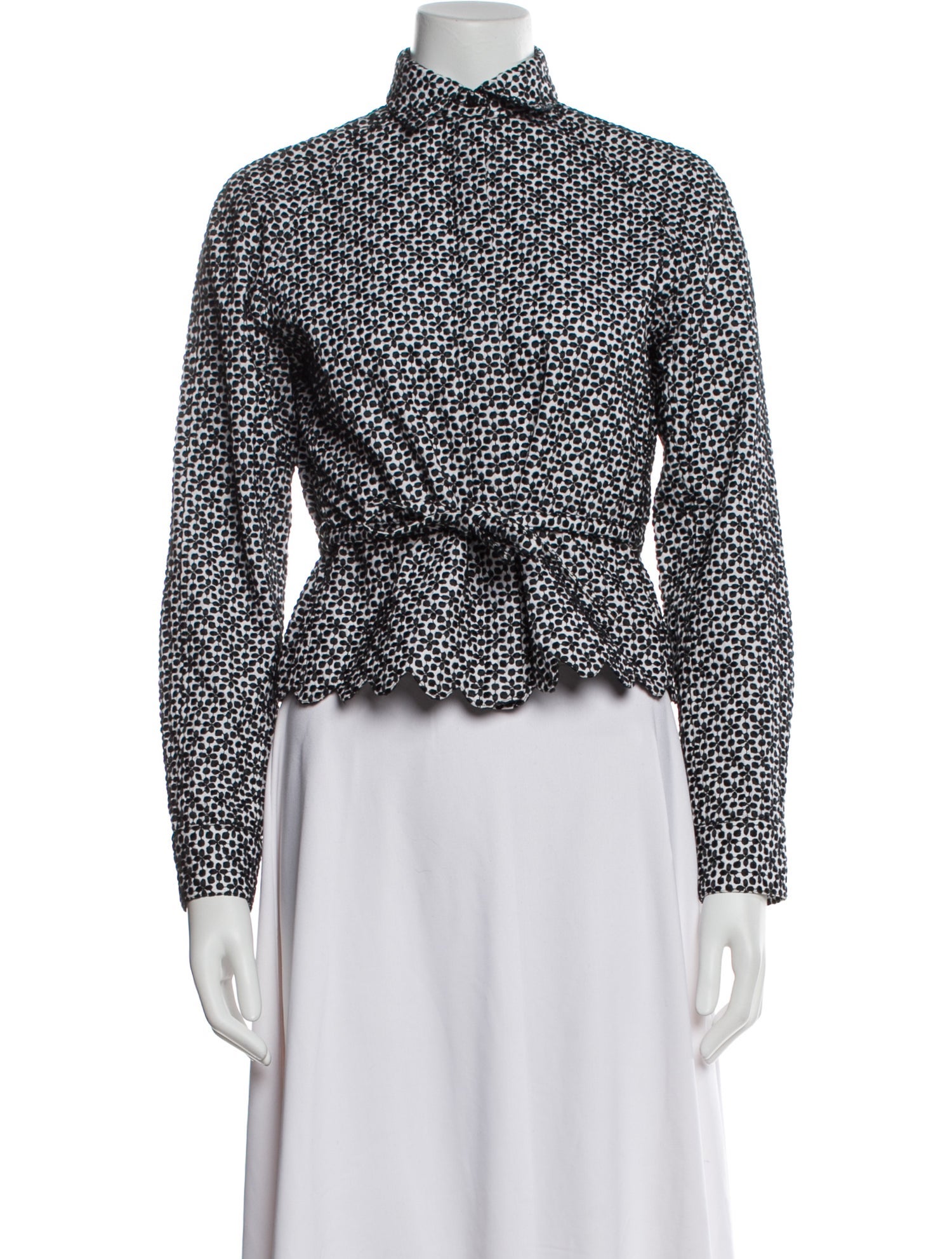 Alaïa Printed Mock Neck Crop Top