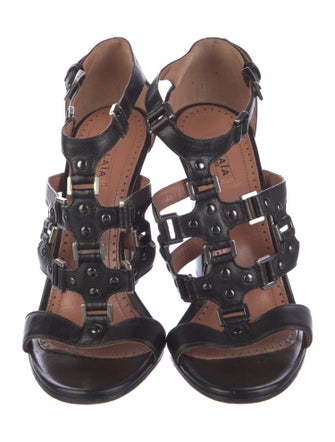 Alaïa Leather Studded Accents Gladiator Sandals