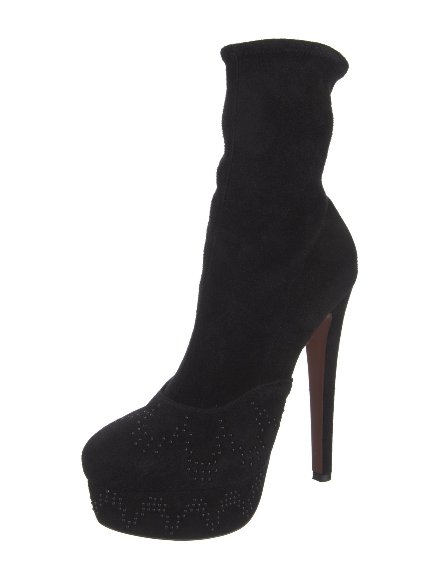 Alaïa Suede Studded Accents Sock Boots