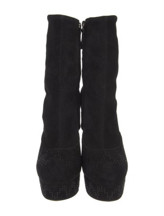 Alaïa Suede Studded Accents Sock Boots