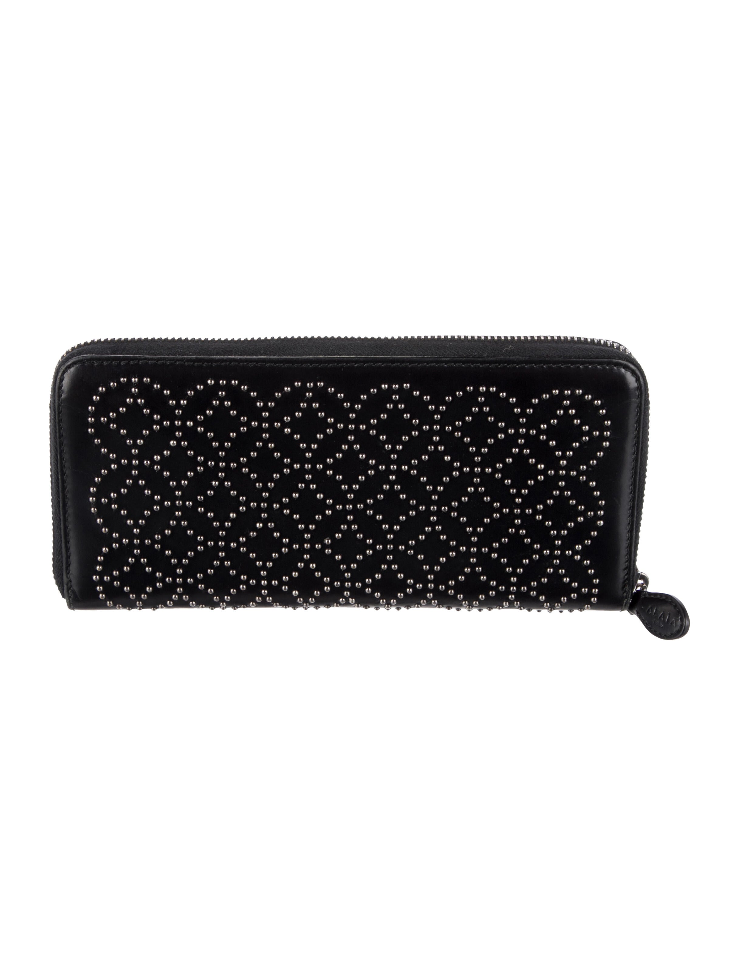 Alaïa Leather Patterned Continental Wallet