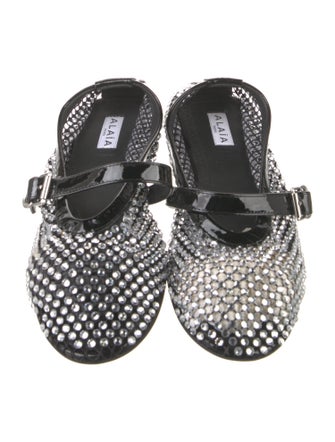 Alaïa Mesh Printed Mary Jane Flats