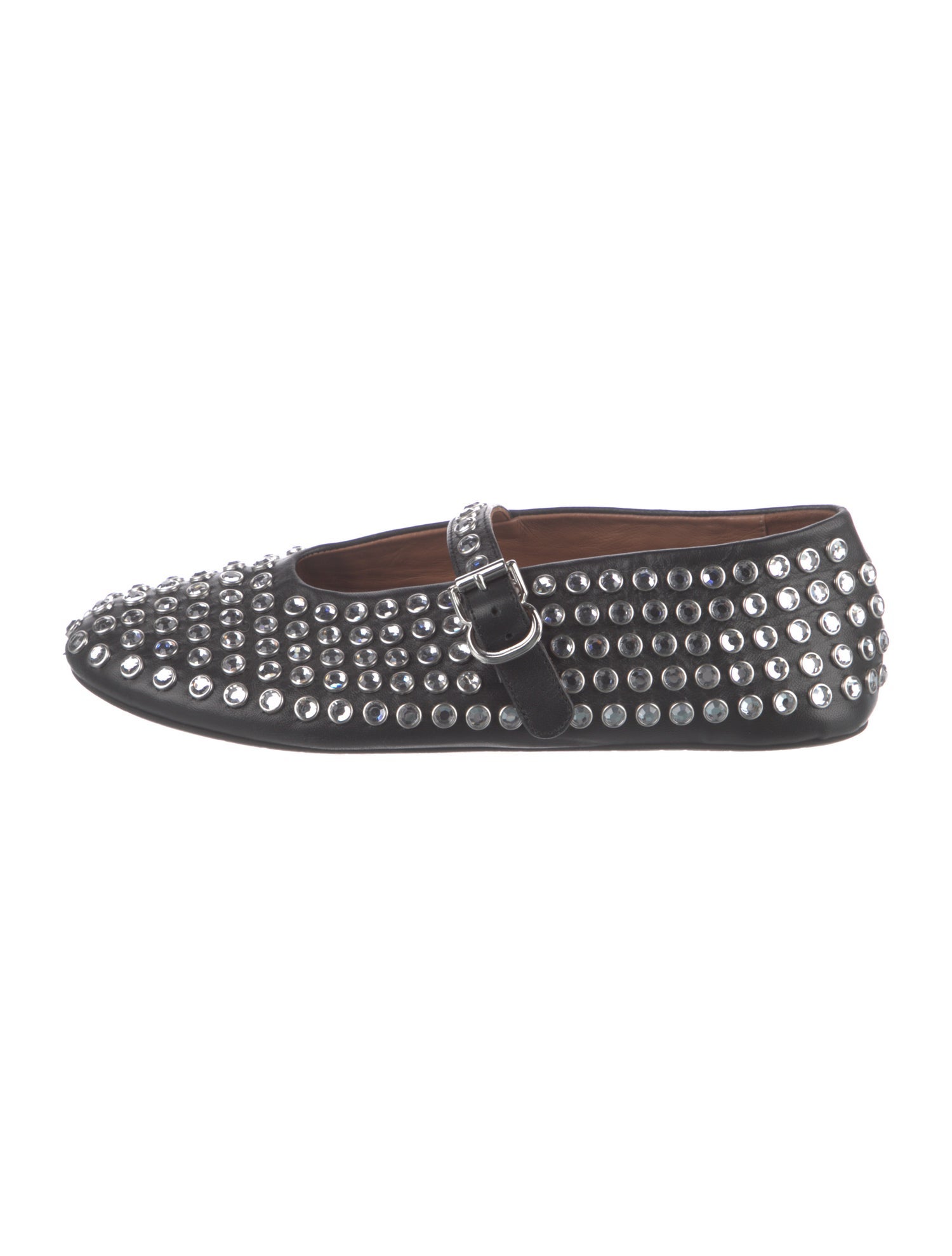 Alaïa Lambskin Crystal Embellishments Mary Jane Flats