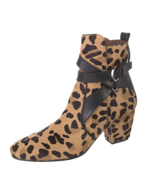 Alaïa Ponyhair Animal Print Lace-Up Boots