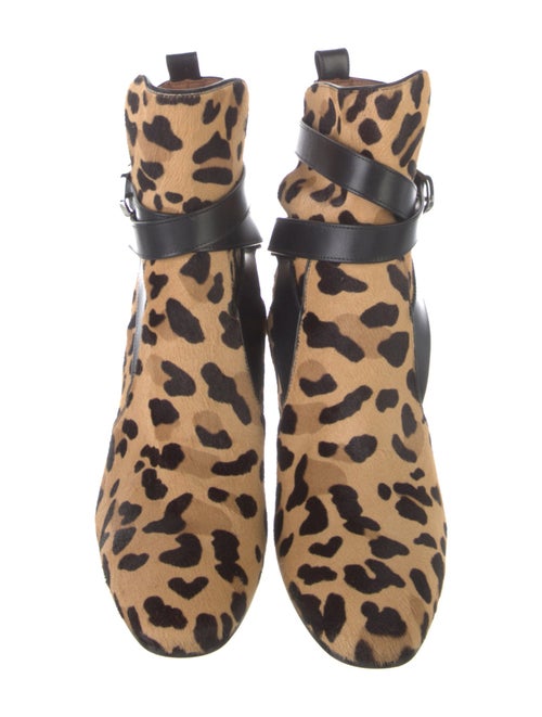 Alaïa Ponyhair Animal Print Lace-Up Boots