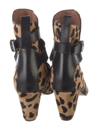 Alaïa Ponyhair Animal Print Lace-Up Boots