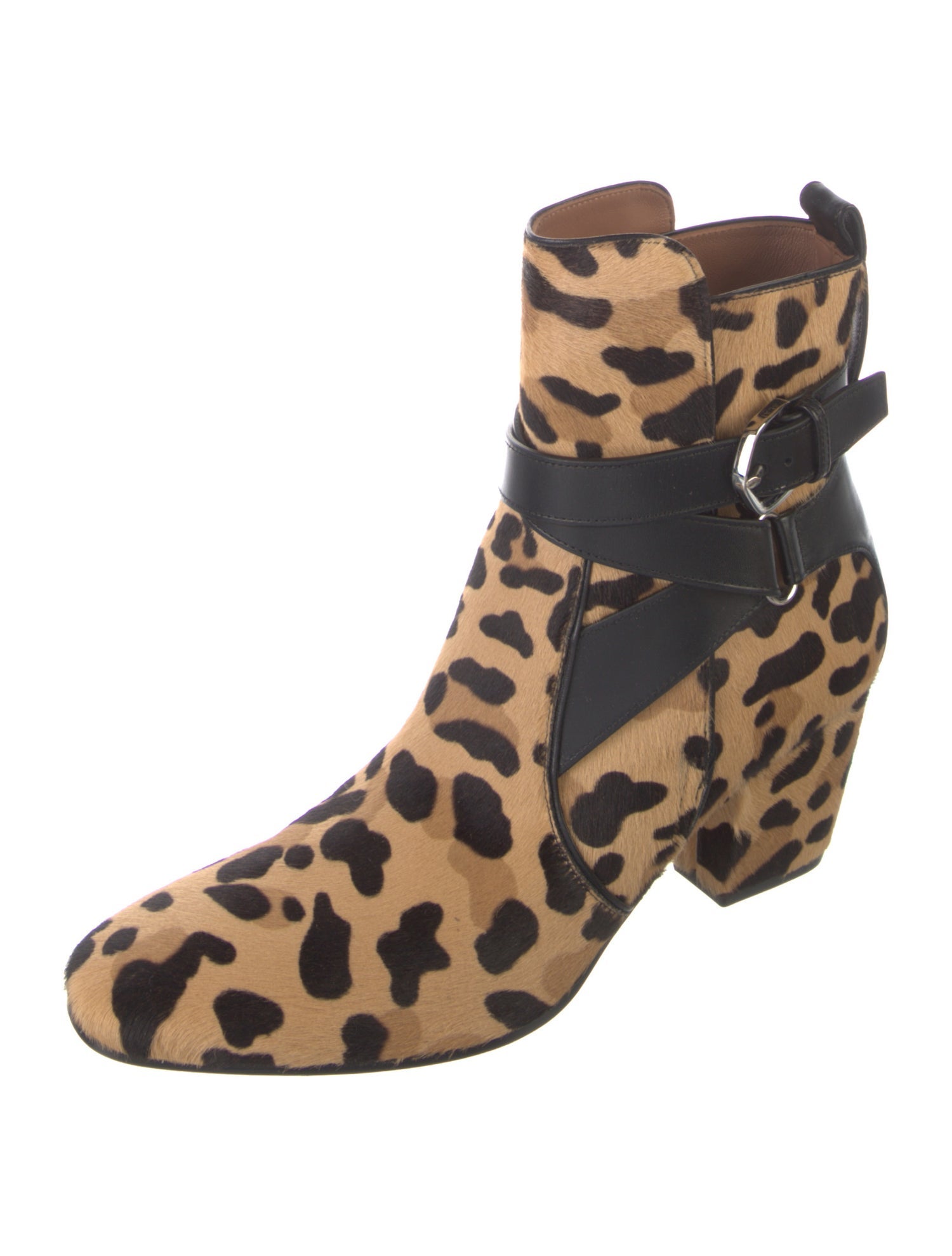 Alaïa Ponyhair Animal Print Lace-Up Boots