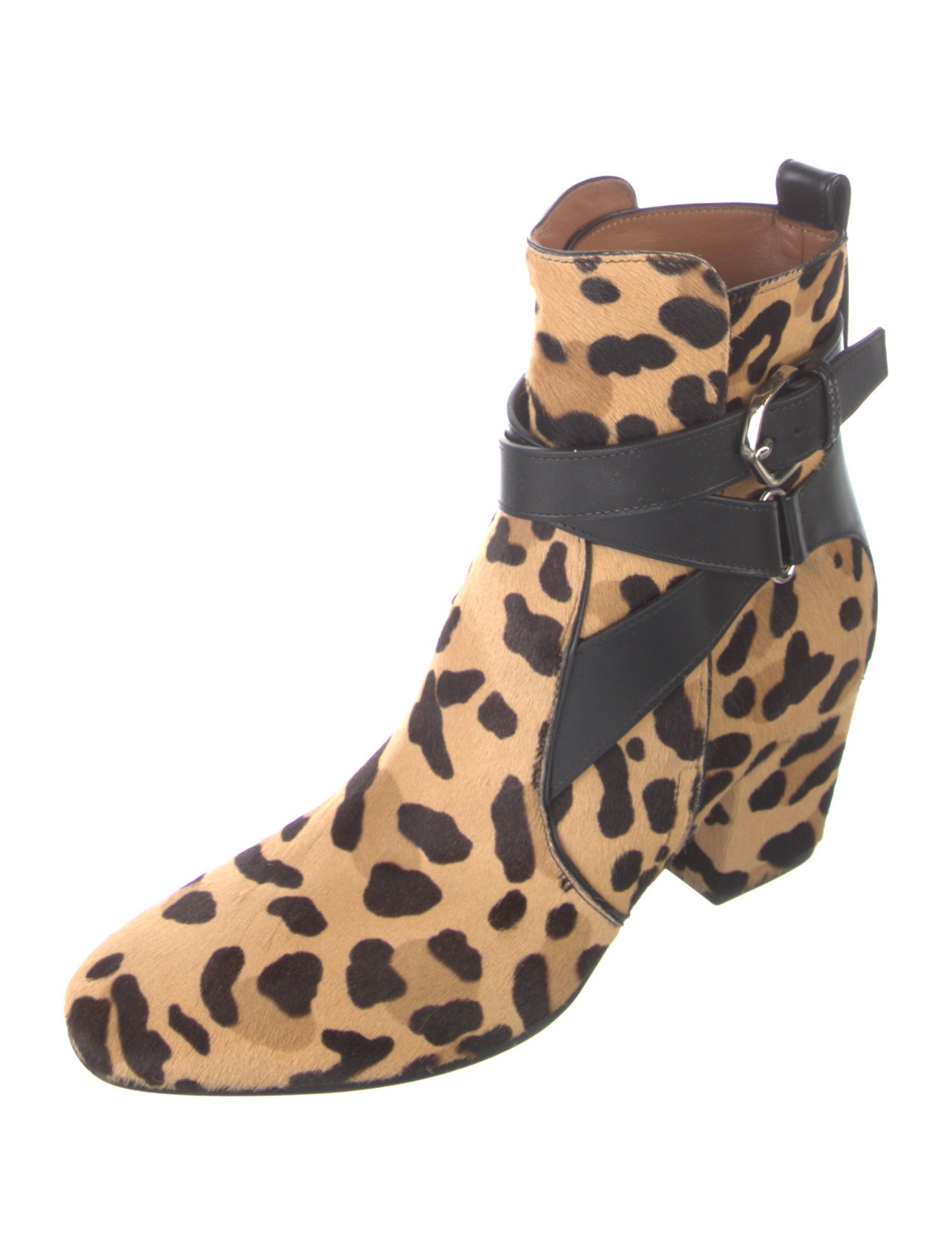 Alaïa Ponyhair Animal Print Lace-Up Boots