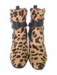 Alaïa Ponyhair Animal Print Lace-Up Boots