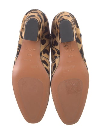 Alaïa Ponyhair Animal Print Lace-Up Boots