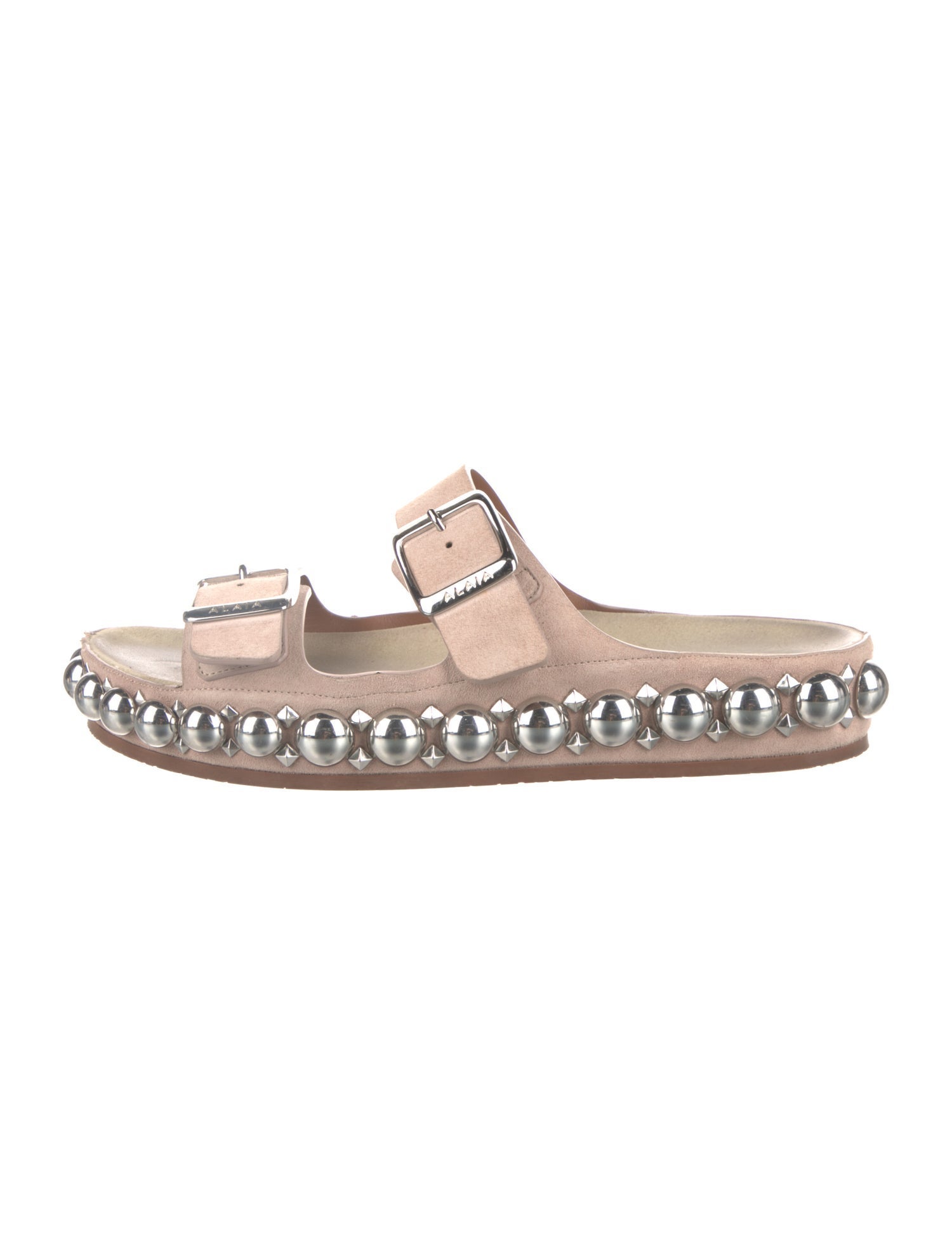 Alaïa Suede Studded Accents Slides