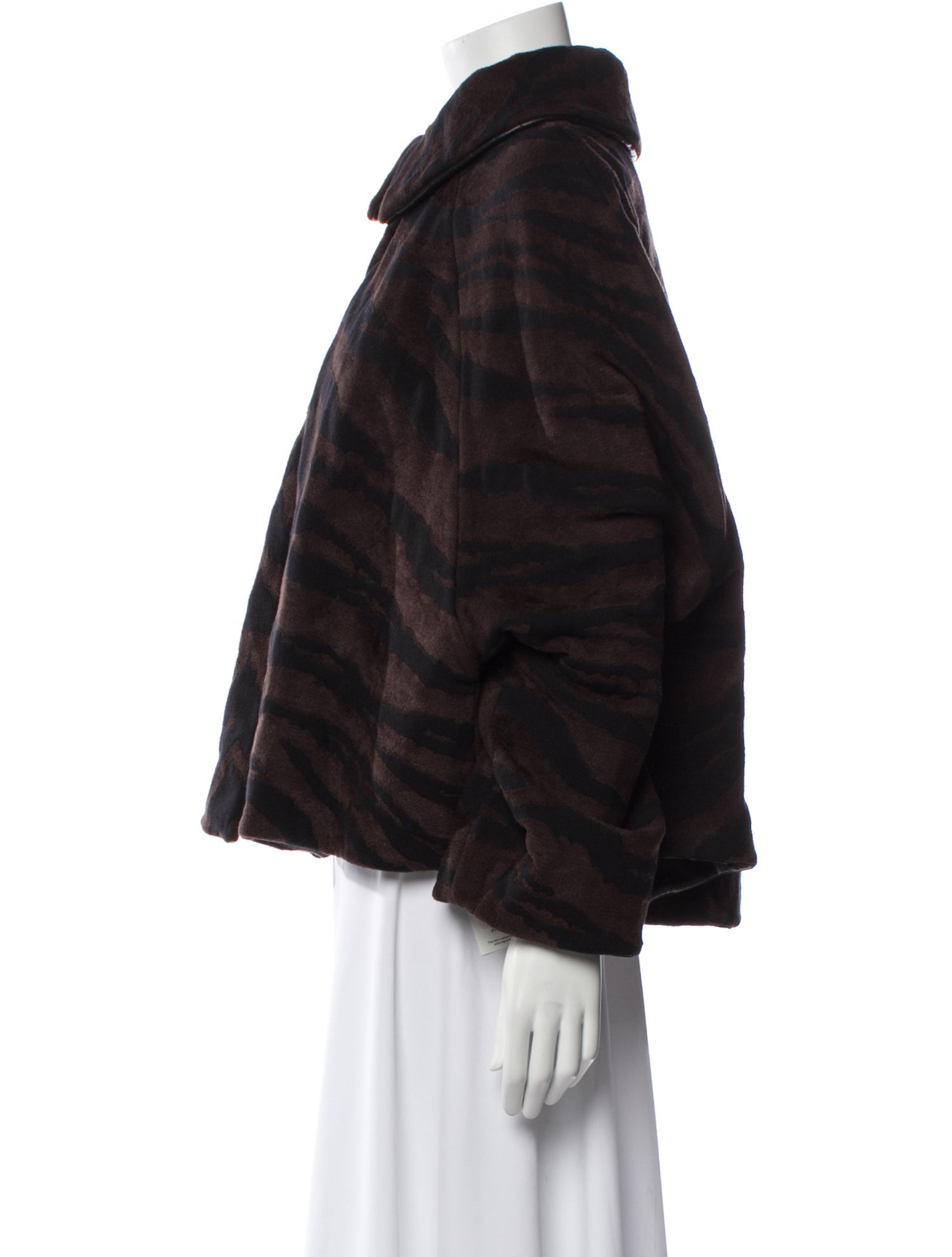 Alaïa Wool Striped Faux Fur Jacket