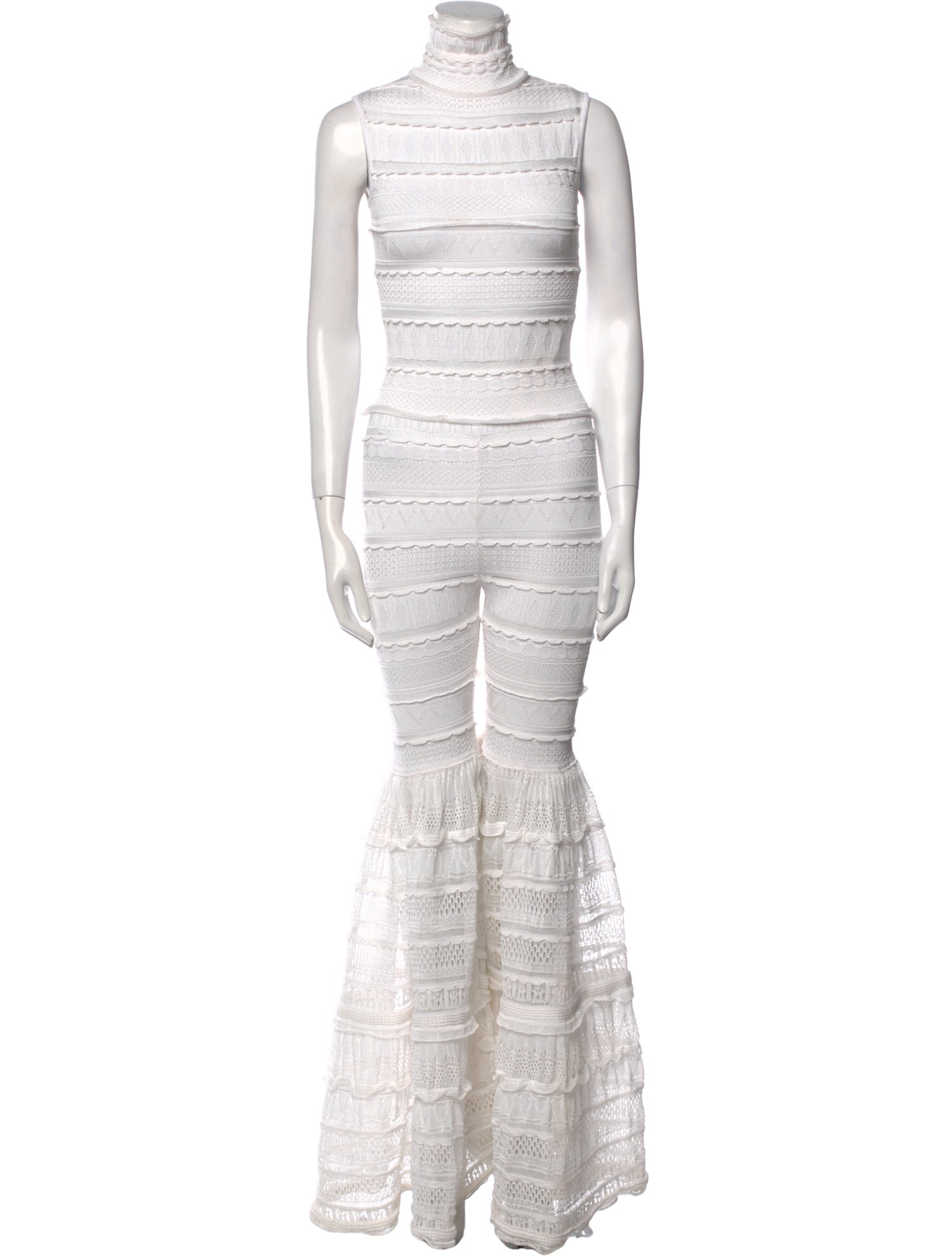 Alaïa Striped Turtleneck Jumpsuit