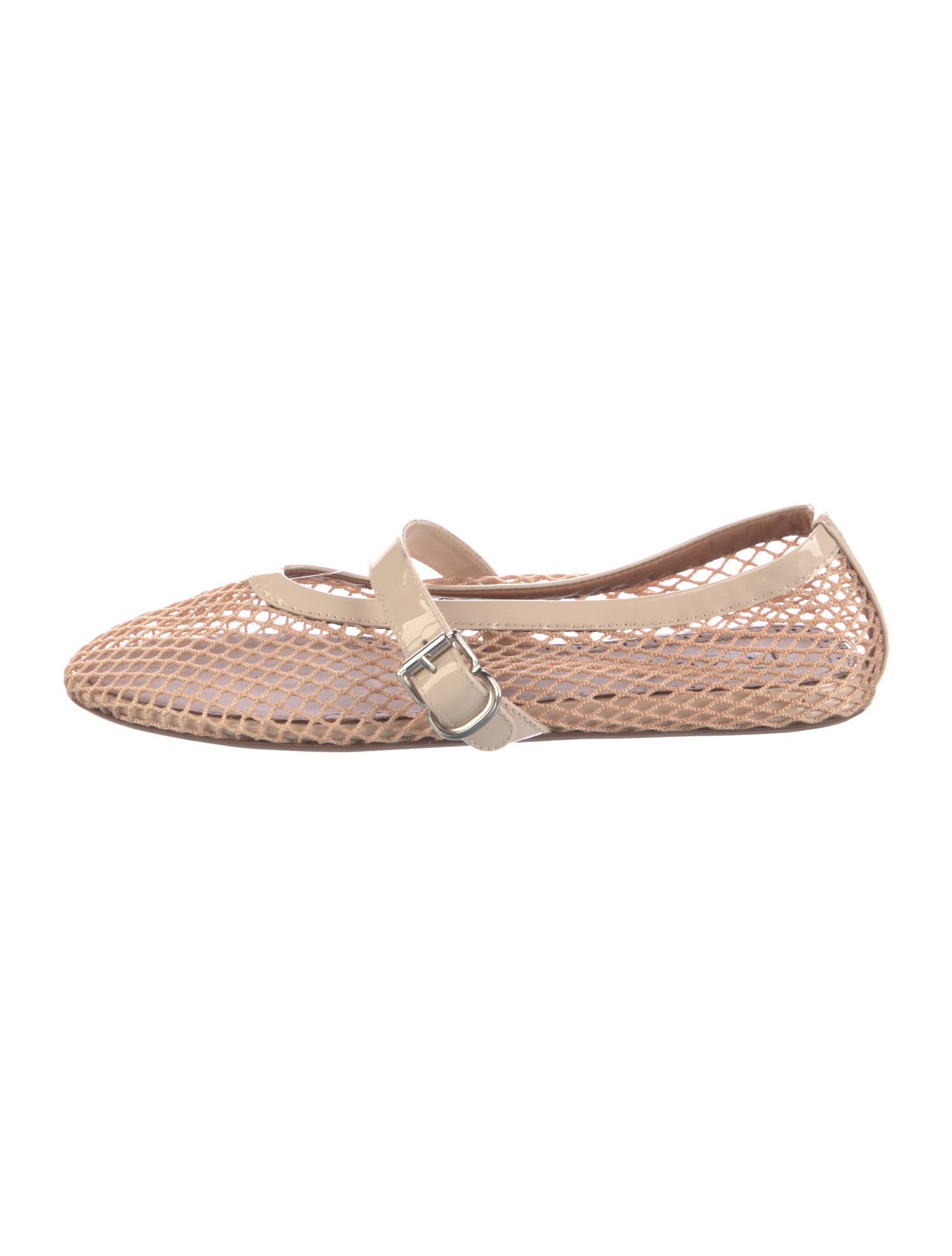 Alaïa Fishnet Nude Clair Mesh Mary Jane Flats