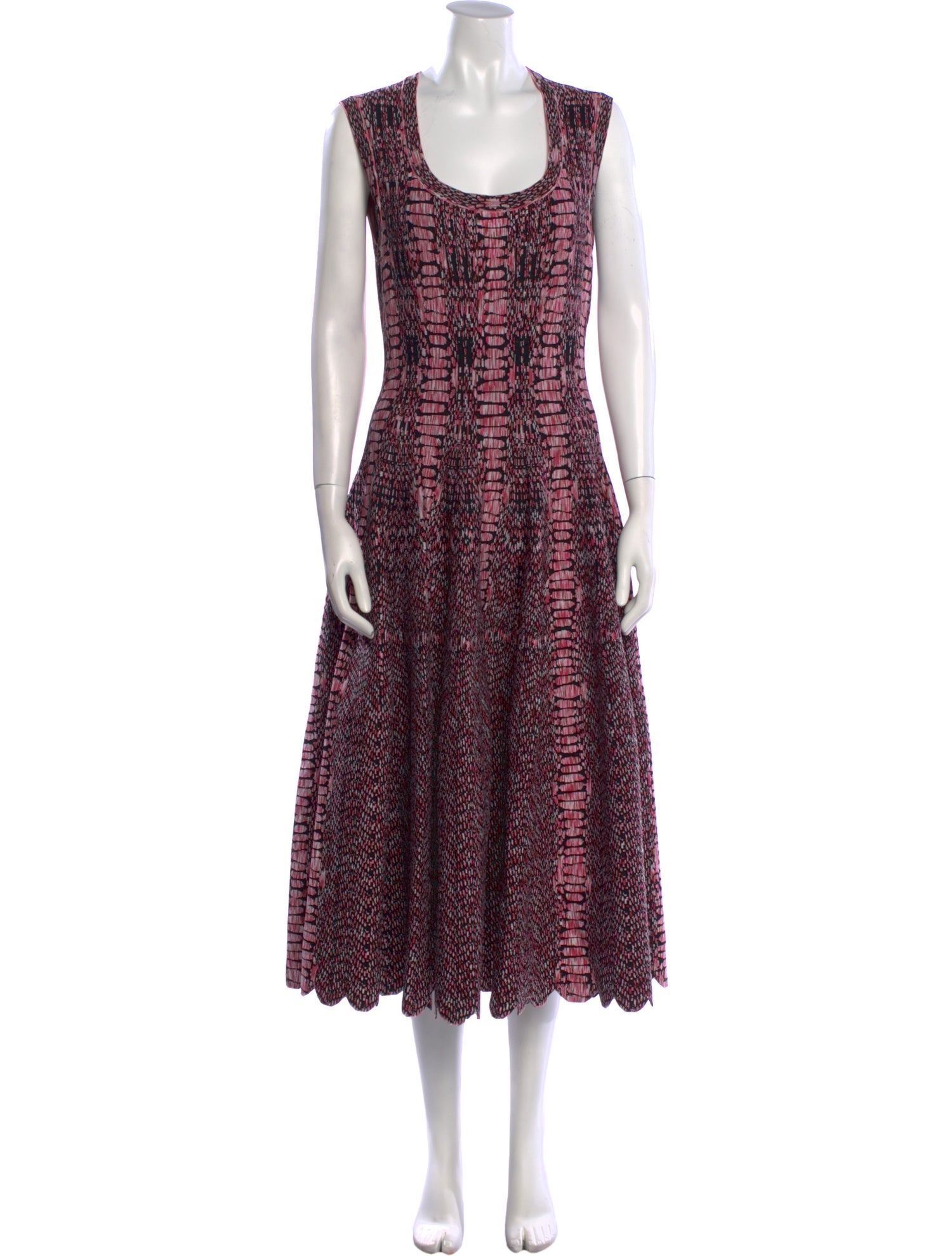 Alaïa Scoop Neck Midi Length Dress