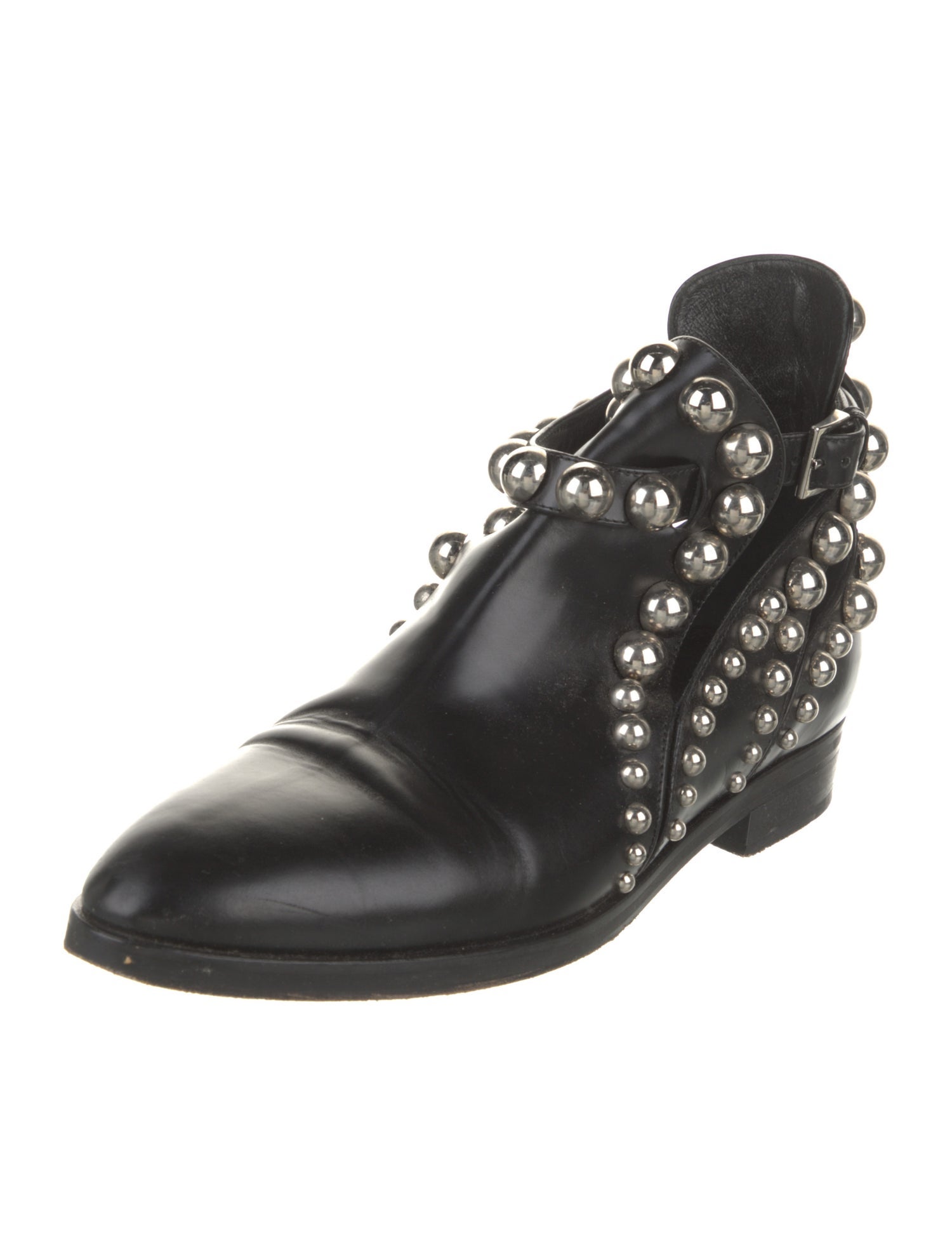 Alaïa Leather Studded Accents Lace-Up Boots
